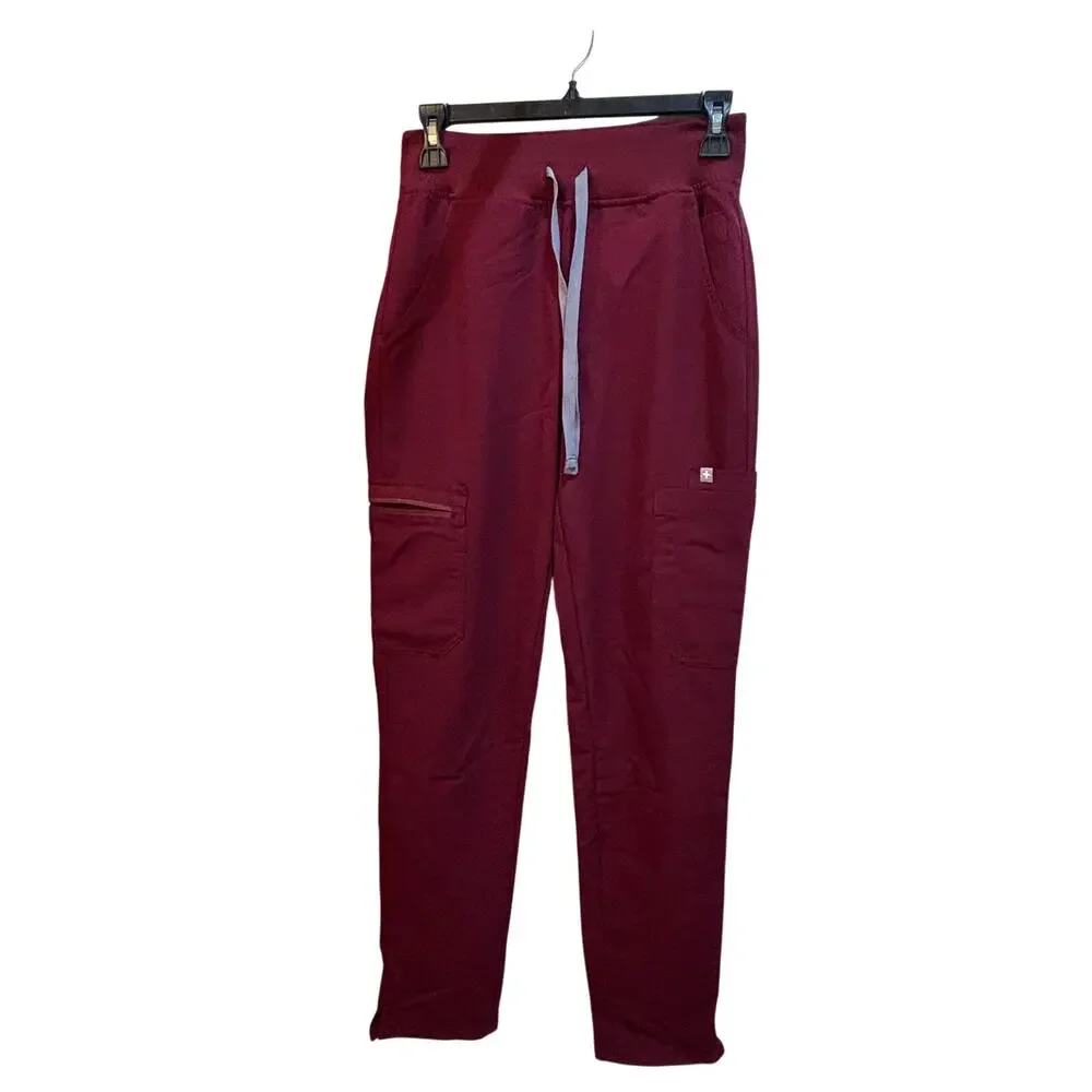 Yola High-Rise Slim Scrub Pant™ Burgundy XS Tall NWOT